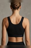Büyük Beden Kalın Askılı Çıkarılabilir Pedli Fitilli Pamuk Büstiyer Bralet Atlet Spor Sütyen Crop Top Siyah Beyaz Ten