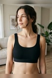 Büyük Beden Kalın Askılı Çıkarılabilir Pedli Fitilli Pamuk Büstiyer Bralet Atlet Spor Sütyen Crop Top Siyah Beyaz Ten