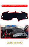 NİSSAN ALMERA EKRANLI 2000-2006TORPİDO KORUMA HALISI KIRMIZI KENAR