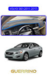 VOLVO S60 (2011-2017)TORPİDO KORUMA HALISI MAVİ KENAR