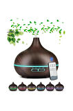 Hava Nemlendirici Ve Aroma Koku Difüzörü Ahşap Desenli 550ml Kumandalı Led Işıklı