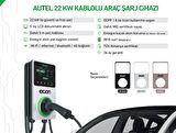 AUTEL 22 kW Kablolu Araç Şarj İstasyonu