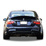 Bmw 3 Serisi E90 2006 - 2012 M Performance Arka Tampon Eki - Difüzör (Plastik)(Boyasız)