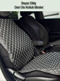 Hyundai SantaFe CM 2006-2012 - 7 Kişilik 2li Koltuk  Minderi Terletmez Deri Siyah Beyaz