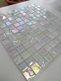 Mutfak, Havuz, Banyo, Sauna, Spa Ve Tüm Yüzeyler Için, 25x25x5 Mm L. Beyaz Cam Mozaik.