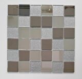 Mutfak Tezgah Arası Ve Iç Dekorasyon Için 48x48x4 mm Krom Ayna Simli Mix Kristal Mozaik