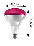 (5 Adet) 150W Kızılötesi (infrared) Isıtıcılı Hayvan Isıtma ve Kuluçka Lambası (Kırmızı Işık) E27 (Kalın Duy)