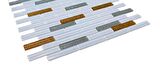 Mutfak tezgah arası Kristal Cam Mozaik. Cam ölçüleri: 15x73x4 mm. File ölçüsü: 30x30 cm. ( 1 Koli = 11 File Karo = 1 m2 Fiyatıdır )