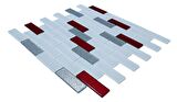 Mutfak tezgah arası Kristal Cam Mozaik. Cam ölçüleri: 23x73x4 mm. File ölçüsü: 30x30 cm. ( 1 Koli = 11 File Karo = 1 m2 Fiyatıdır )