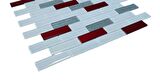 Mutfak tezgah arası Kristal Cam Mozaik. Cam ölçüleri: 23x73x4 mm. File ölçüsü: 30x30 cm. ( 1 Koli = 11 File Karo = 1 m2 Fiyatıdır )