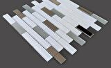 Mutfak tezgah arası Kristal Cam Mozaik. Cam ölçüleri: 23x73x4 mm. File ölçüsü: 30x30 cm. ( 1 Koli = 11 File Karo = 1 m2 Fiyatıdır )