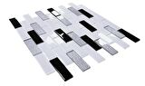 Mutfak tezgah arası Kristal Cam Mozaik. Cam ölçüleri: 23x73x4 mm. File ölçüsü: 30x30 cm. ( 1 Koli = 11 File Karo = 1 m2 Fiyatıdır )