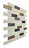 Mutfak tezgah arası Kristal Cam Mozaik. Cam ölçüleri: 23x73x4 mm. File ölçüsü: 30x30 cm. ( 1 Koli = 11 File Karo = 1 m2 Fiyatıdır )