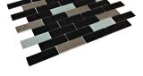 Mutfak tezgah arası ve iç dekorasyon için 23x73x4 mm. 30x30 Fileli Kristal Cam Mozaik