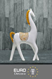 Dekoratif  At Biblo Heykel İkili  Modern Lüx  Büyük boy Ev & Ofis Salon Aksesuarları 34x27 Cm