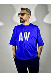 Aw Baskılı Oversize Erkek T-Shirt