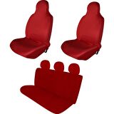 Audi A4 Penye Oto Koltuk Kılıfı - Baskısız - Kırmızı