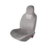 Audi A4 Penye Oto Koltuk Kılıfı - Marka Logo Baskılı - Gri