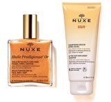 Nuxe Set 2 - Nuxe Huile Prodigieuse Or Altın Parıltılı Kuru Yağ 100 ml - Nuxe Sun Güneş Sonrası Şampuanı 200 ml