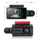 İçi Dışı Çift Lensli WiFi Kamera 1080P HDGece Görüşlü GSensörlü DVR Dashcam