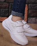 M.P. 232-1307 Zn Beyaz Cırtlı Sneaker Ayakkabı
