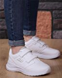 M.P. 232-1307 Zn Beyaz Cırtlı Sneaker Ayakkabı