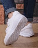 M.P. 232-1307 Zn Beyaz Cırtlı Sneaker Ayakkabı