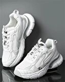 Conpax 5905 Zn Kadın Beyaz-Gümüş Günlük Spor Ayakkabı 