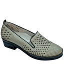 Malawi 82K. Kadın Krem (36-41) Deri Topuklu Comfort Ayakkabı 