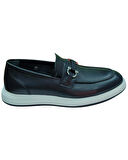 Rego 1774 Erkek Siyah (40-44) Deri Tokalı Loafer Ayakkabı 