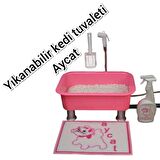 AYCAT YIKANABİLİR KEDİTUVALETİ MİNİ SET PEMBE