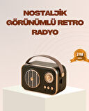 Retro Bluetooth Radyo – Nostaljik Tasarım, TF Kart ve USB Destekli
