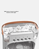 3’ü 1 Arada Mini Klima Fan USB Şarjlı, 7 Renk Gece Lambalı ve Nemlendirici