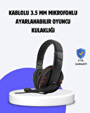 Kırmızı Oyuncu Kulaklığı Mikrofonlu Ayarlanabilir Konforlu Tasarımlı