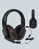 Kırmızı Oyuncu Kulaklığı Mikrofonlu Ayarlanabilir Konforlu Tasarımlı