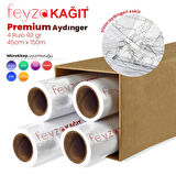 PlotterSarf® Plankopya Ozalit Aydınger (Çizim) Kağıdı 92gr Rulo 45cm x 150mt (4 Rulo)
