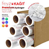 PlotterSarf® Plotter Aydınger (Çizim) Kağıdı 112gr Rulo 75cm x 50mt (6 Rulo)