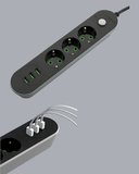 Hediye 2 Metre Kablolu 3 Usb Portlu Anahtarlı Üçlü Priz