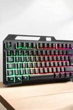 Hediye Led Işıklı  Klavye Usb Girişli Rgb Işıklı Q Klavye Mouse Hediyeli