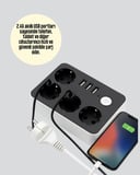 Hediye Akım Korumalı 3 Usb Portlu 4’lü Priz 4.1a Hızlı Şarj
