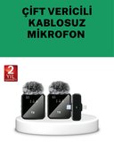 Hediye Canlı Yayın Ve Video Çekimleri İçin Çiftli Kablosuz Yaka Mikrofon