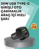 Hediye Çift Cihaz Destekli 38w Güçlü Çakmaklık Araç Şarj Cihazı