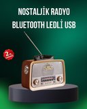 Hediye Taşınabilir Nostalji Radyo Bluetooth Usb Aux Girişli