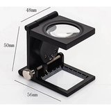 Hediye Nikula-28x28 Mm Katlanır Sayaçlı Metal Lüp, 2 Led Işıklı Büyüteç Tekstil Th9005a