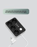 Hediye 4 Prizli 3 Usb Portlu Anahtarlı Akım Korumalı Priz