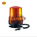Ayfar TR50219 Döner Trafik İkaz Lamba 12 24V LEDli Sarı Mıknatıslı Cakmaklı 