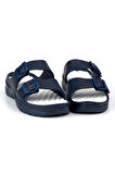 Unisex Lacivert Beyaz Çift Tokalı Kaymaz Taban Ayarlanabilir Hafif Günlük Plaj Terlik