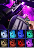  12 Led Ayak Altı Led Lamba Kumandalı Sese Duyarlı Çakmaklık Girişli Rgb Araç Içi Aydınlatma