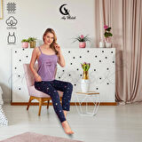 Kadın Pijama Takımı Pamuklu Lüx Askılı Pijama Seti