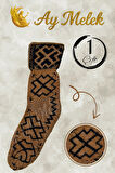 Kadın Yün Çorap (3 Çift) Doğal Lambswool Yünlü Özbek - Türkmen Yün Çorap